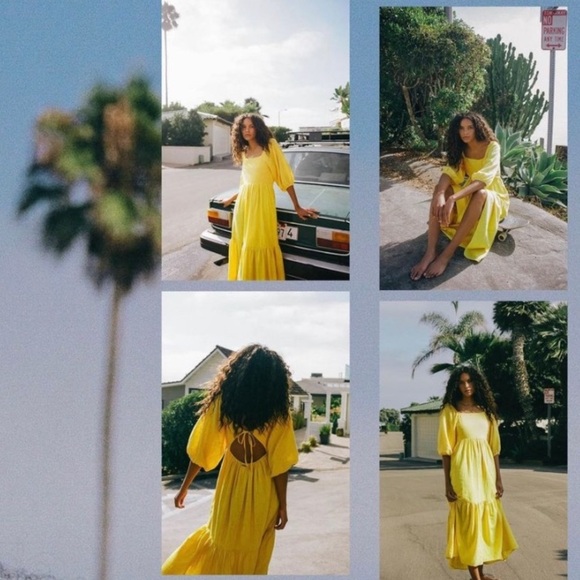 Billabong Dream Chaser Yellow Sun Open Back Maxi Dress - Picture 3 of 15